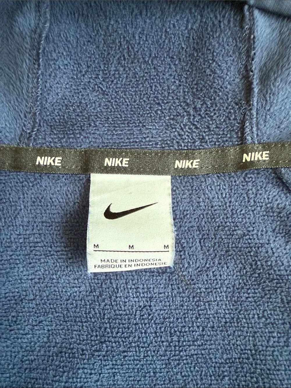 NWOT Nike Youth Navy Blue Full-Zip Hooded fleece lined Jacket with Swoosh sz.M